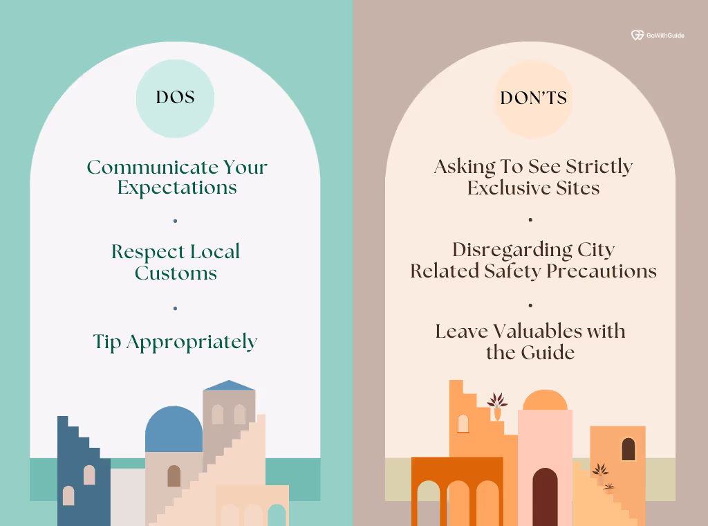 An infographic detailing three dos and three dont