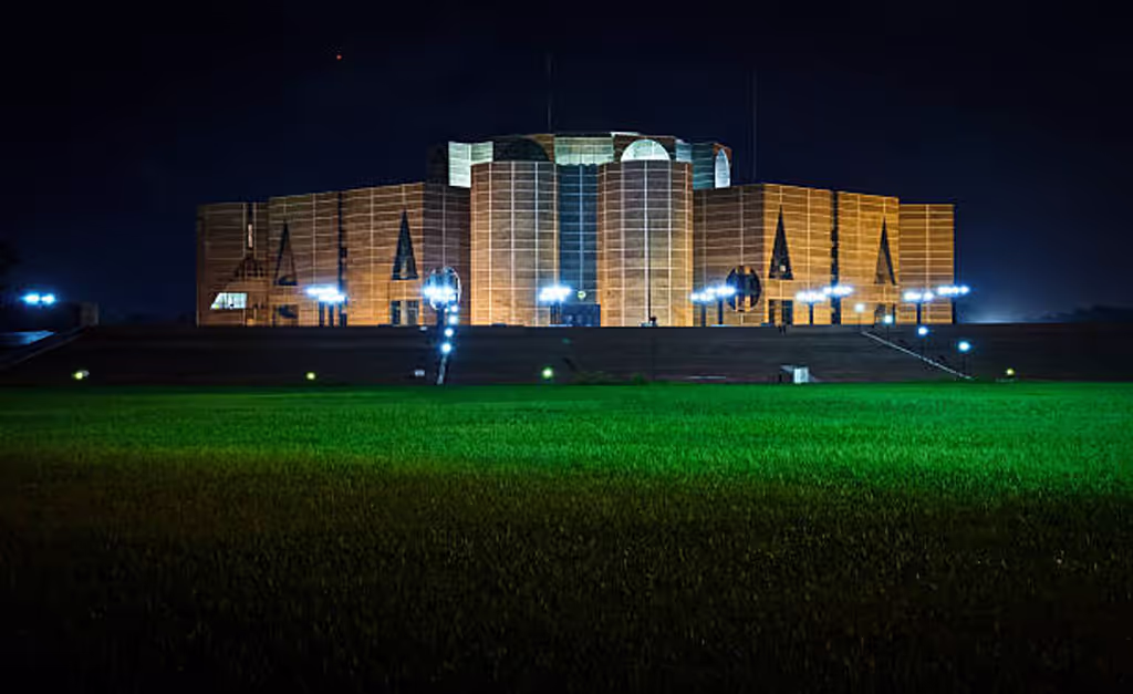 Dhaka Private Tour - Bangladesh independence parliament  at night 