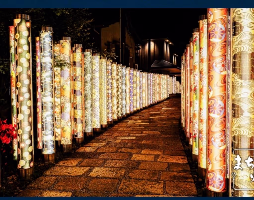 Osaka Private Tour - Kimono Forest at night.