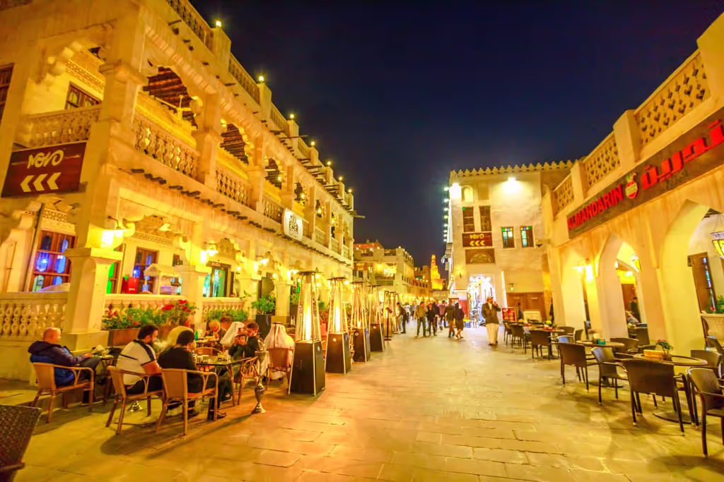Doha Private Tour - Experience the lively evening atmosphere, restaurants and heritage streets of Souq Waqif.
