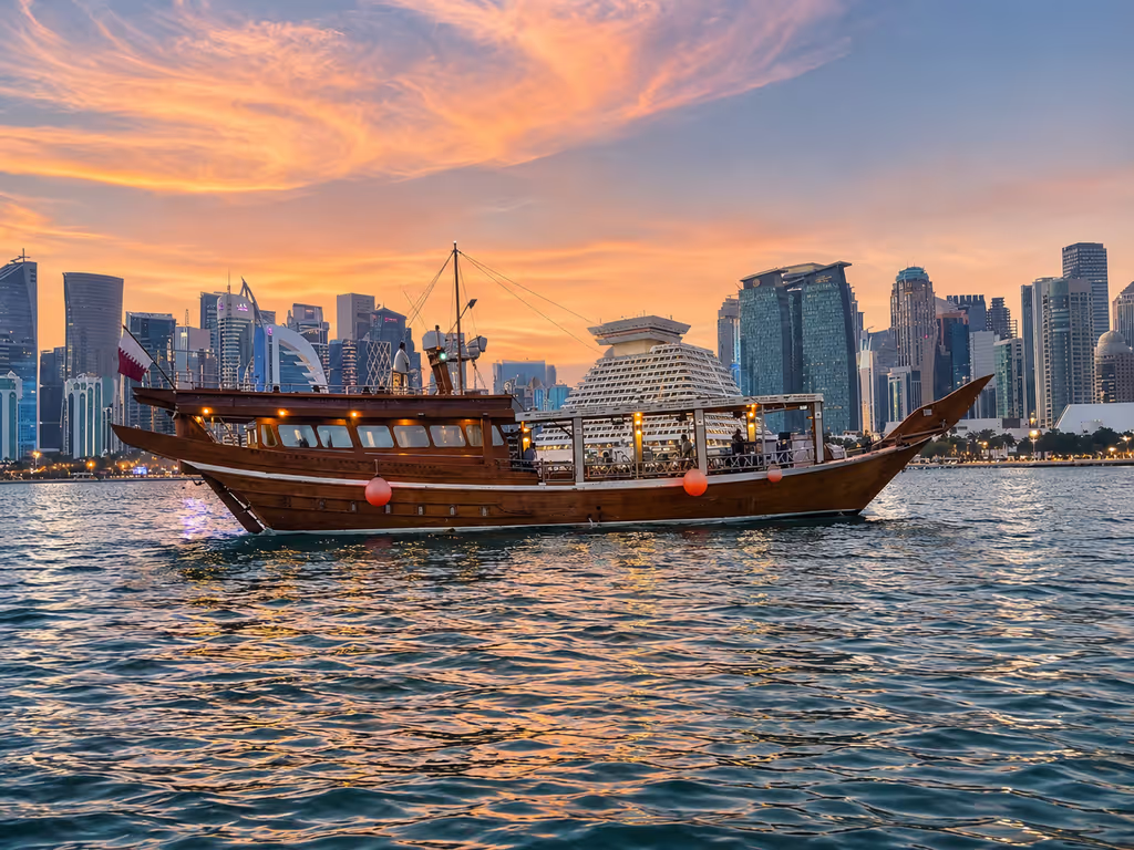 Doha Private Tour - Cruise across Doha Bay aboard a traditional dhow while admiring the West Bay skyline.