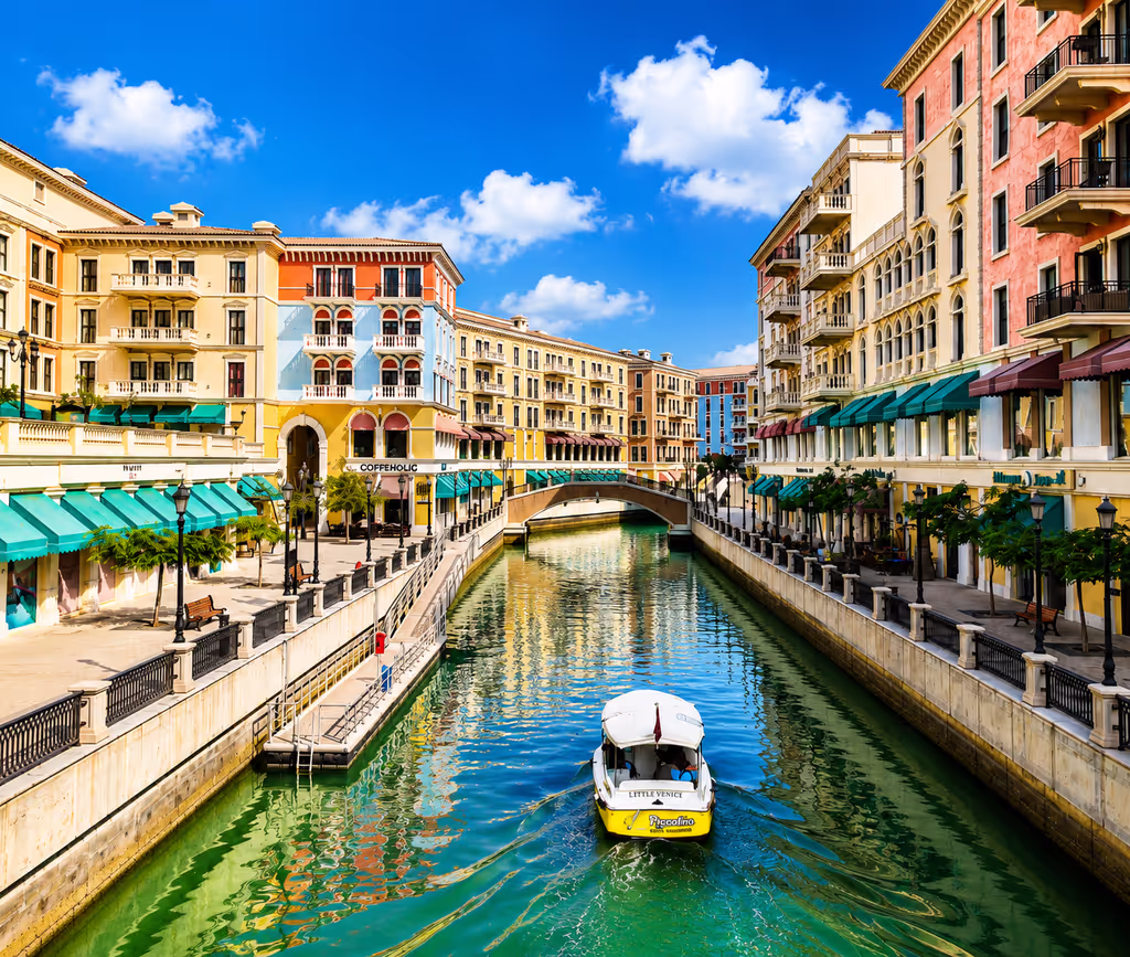 Doha Private Tour - Stroll through Qanat Quartier at The Pearl-Qatar, famous for its colourful canals and bridges.