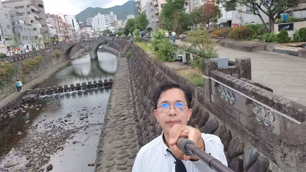 Nagasaki Private Tour - Scenic view of the city from Meganebashi Bridge.