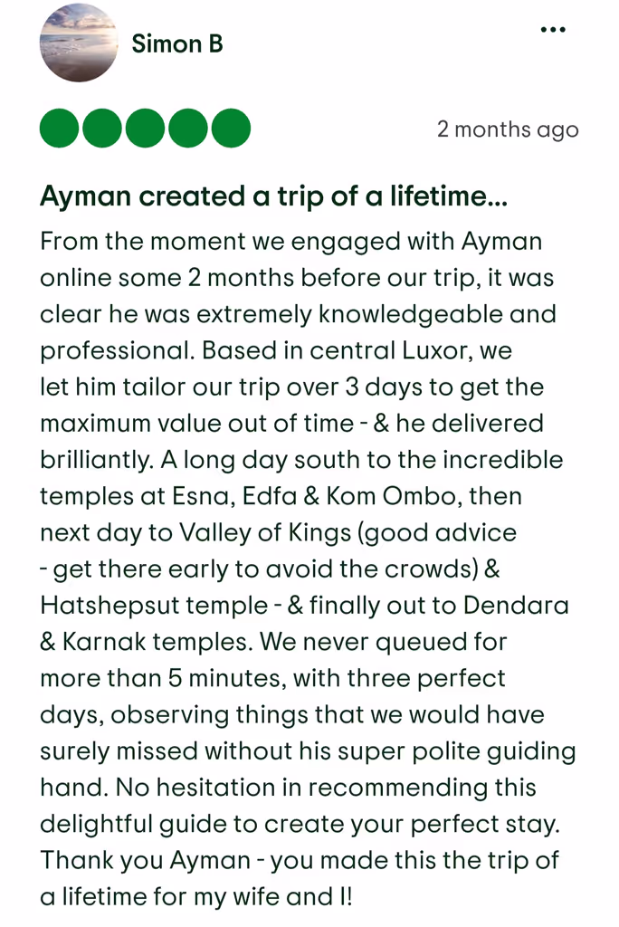 Luxor Private Tour - Review 