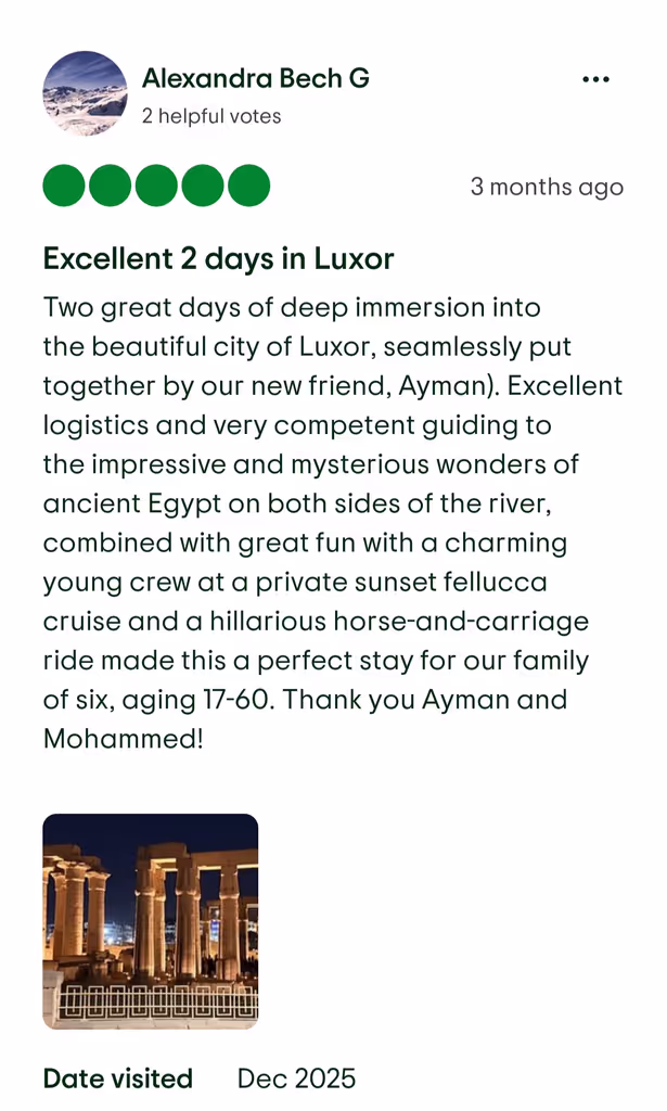 Luxor Private Tour - Review