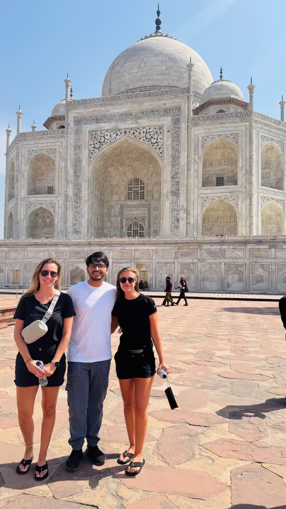 Delhi Private Tour - Katie and Charlie soaking in the Taj Mahal’s charm with me— a monument to love, seen through the eyes of two travelers from England.