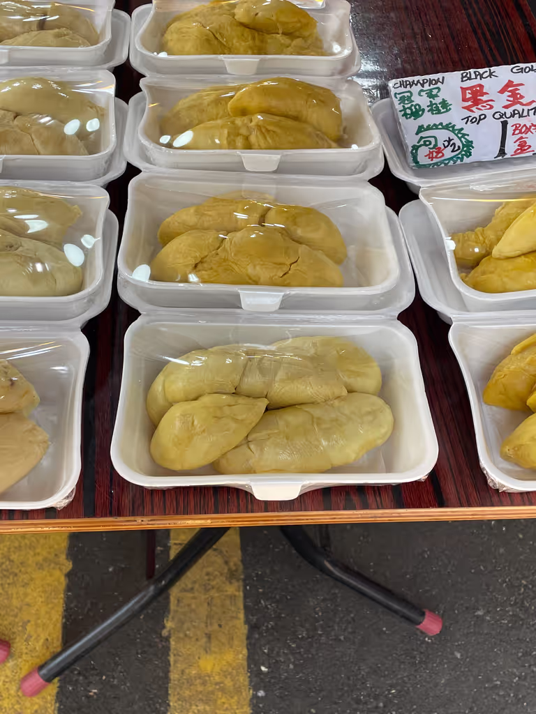 Singapore Private Tour - King of fruits - durian unshelled
