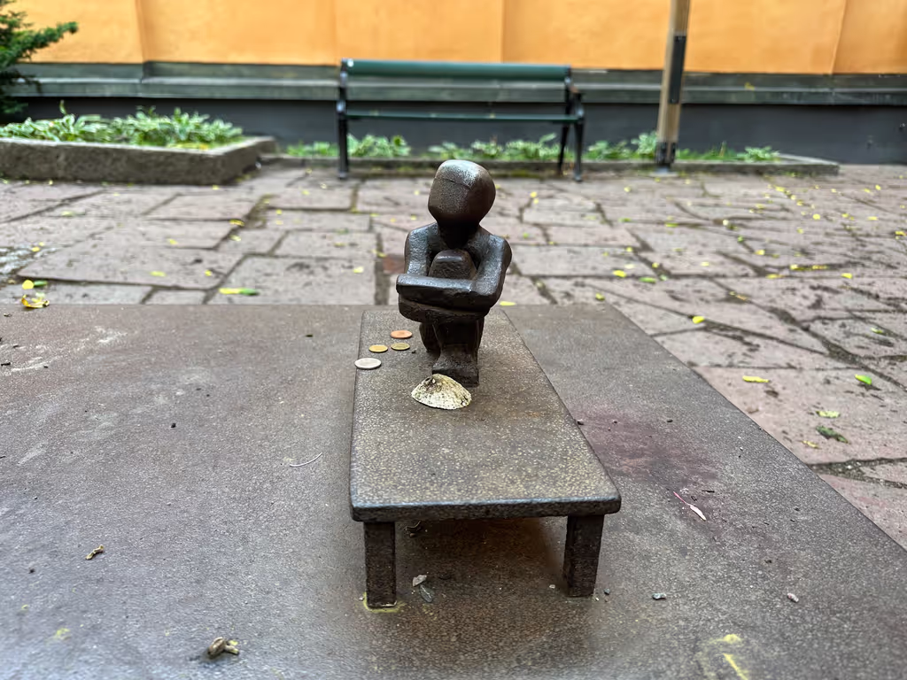 Stockholm Private Tour - One of many statues - probably one of the smallest..