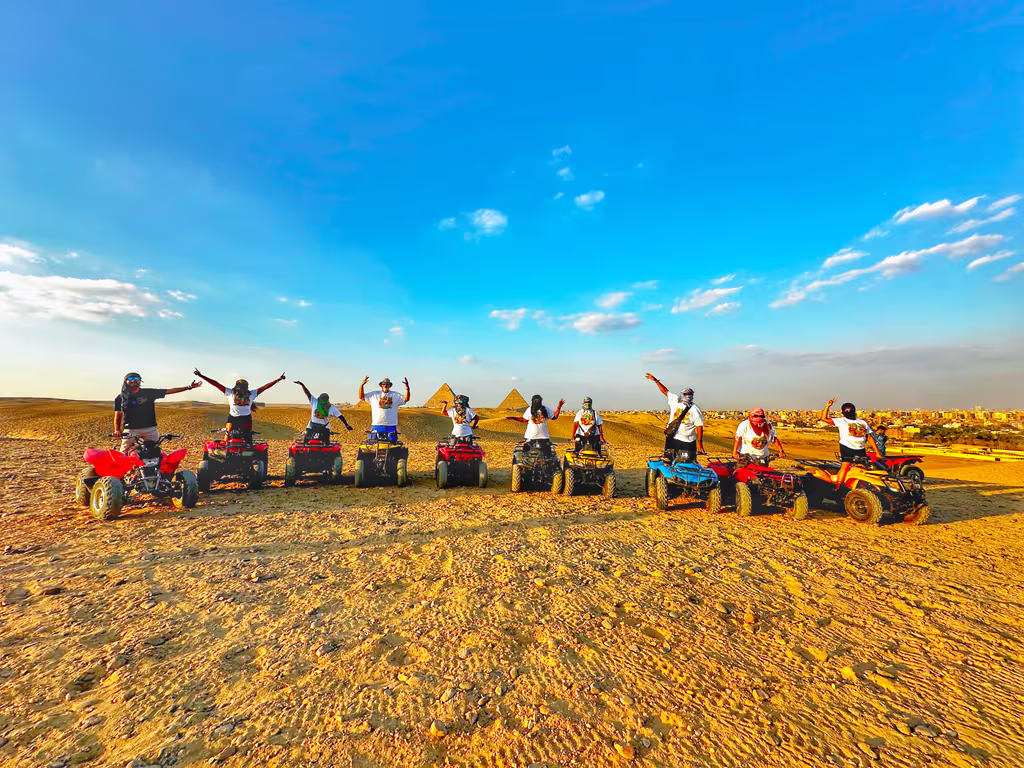 Cairo Private Tour - ATV with my group at Pyramids of giza