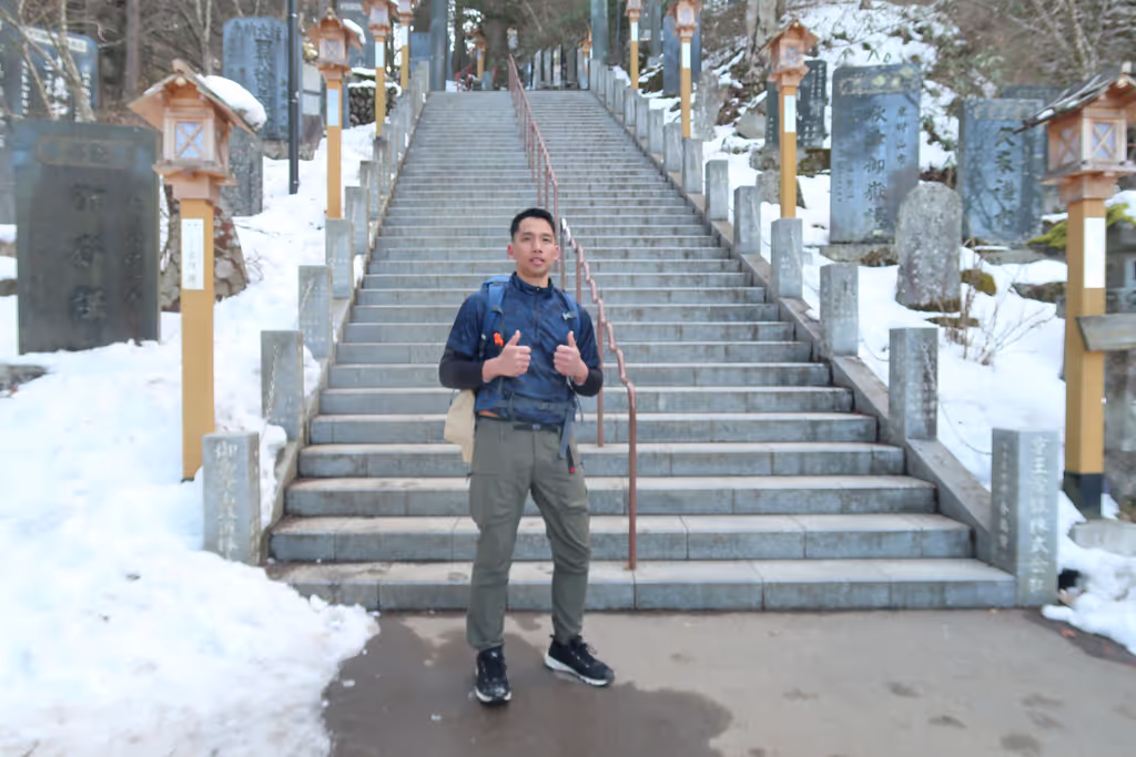 Saitama Private Tour - Mandatory picture in Mt. Mitake Shrine.