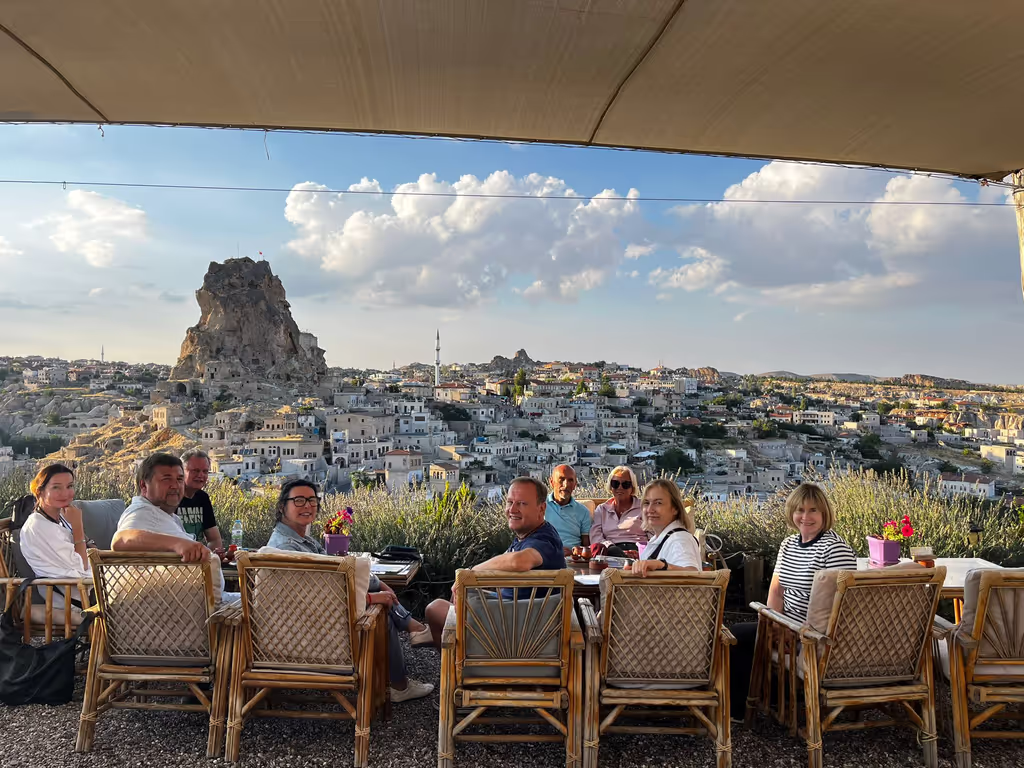 Cappadocia Private Tour - ortahisar castle- sipping pistachio coffee