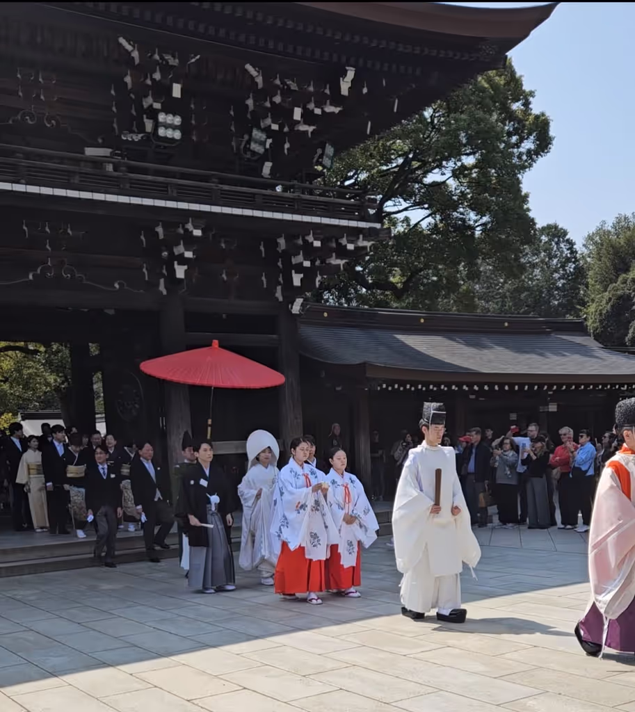 Kanagawa Private Tour - Traditional wedding spotted Meiji Jingu
