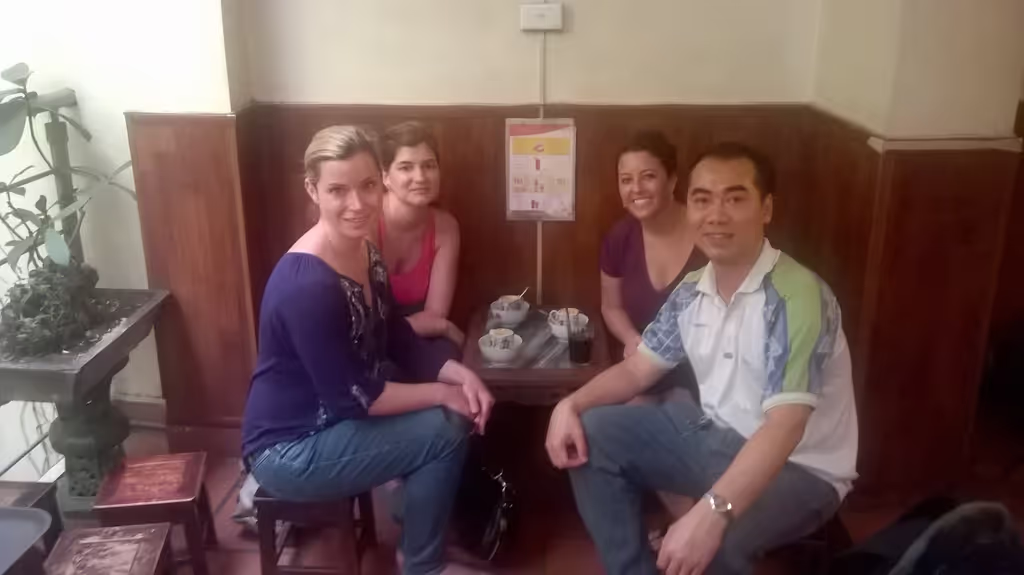 Hanoi Private Tour - Having egg coffee at a hidden cafe shop