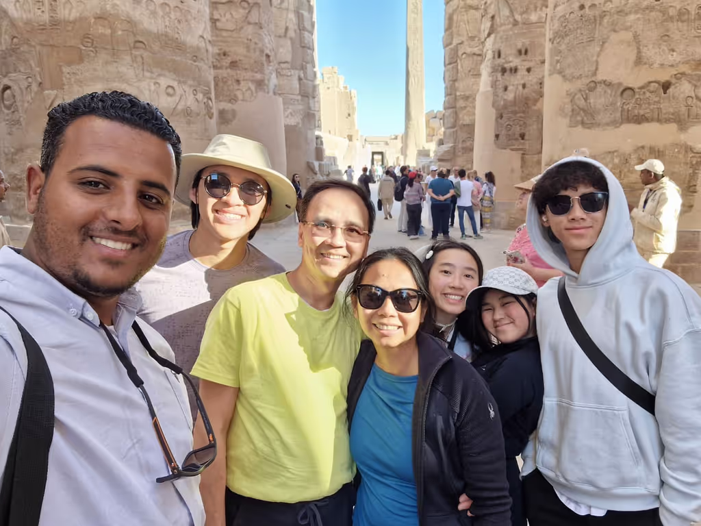Luxor Private Tour - At The Karnak Temple with Vietnams Clients 
