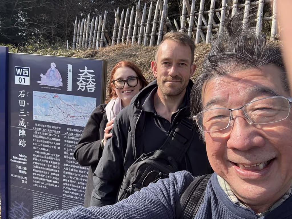 Aichi Private Tour - With a couple Guests from Australia in Sekigahara Samurai battle field (Gifu)