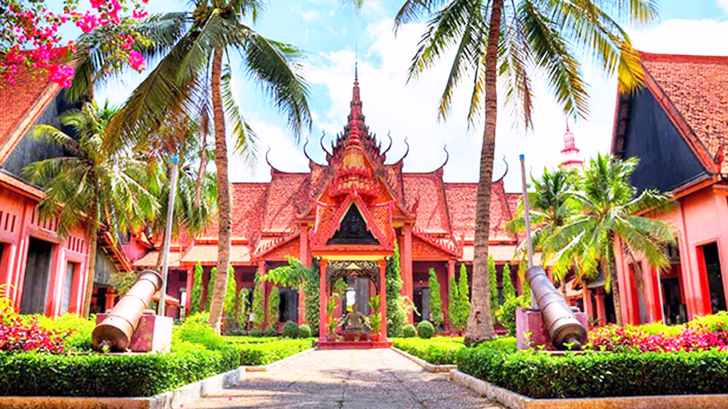 Siem Reap Private Tour - National Museum of Cambodia, Phnom Penh – an elegant Khmer-style building opened in 1920, housing the world’s finest collection of ancient Khmer art and artifacts, from Angkorian statues to delicate ceramics.