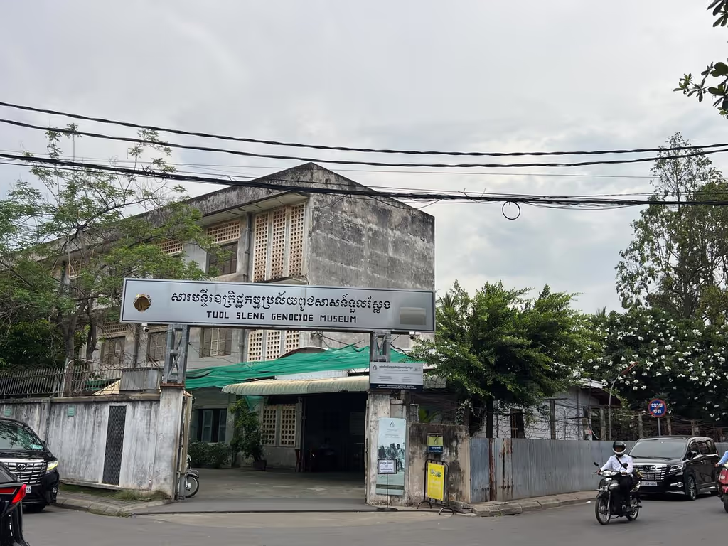 Siem Reap Private Tour - Entrance of Tuol Sleng Genocide Museum (S-21), Phnom Penh – once a high school turned into a notorious prison by the Khmer Rouge, now preserved as a museum to honor victims and educate future generations.
