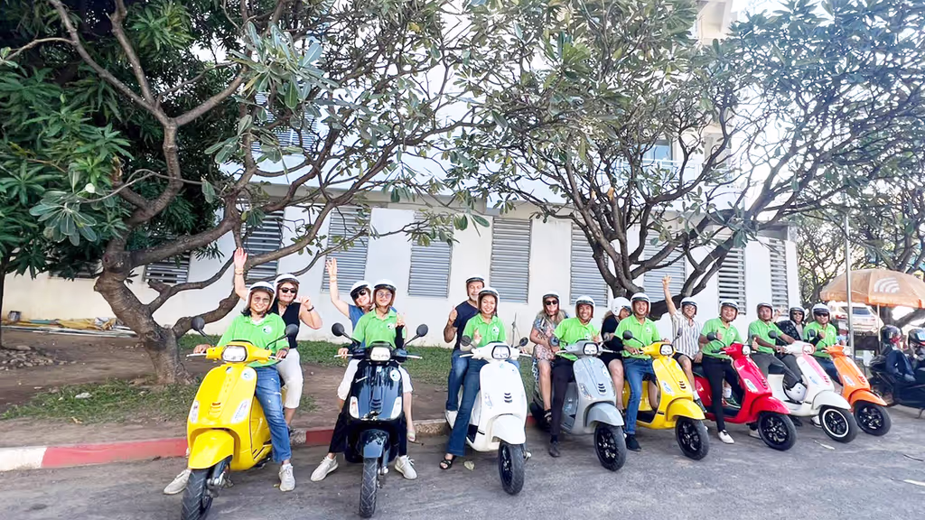 Siem Reap Private Tour - Vespa city ride in Phnom Penh – exploring the capital’s vibrant streets, hidden alleys, and local culture on colorful scooters with friendly guides.