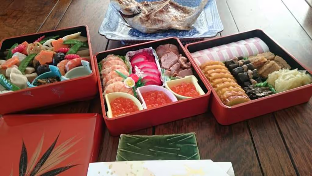 Tokyo Private Tour - Home made Osechi - Traditional New Year Dishes in boxes