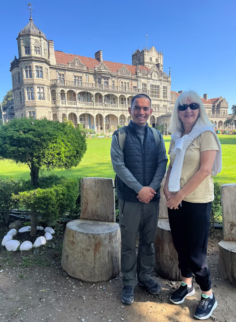 Himachal Pradesh Private Tour - A picture-perfect moment at Viceregal Lodge.