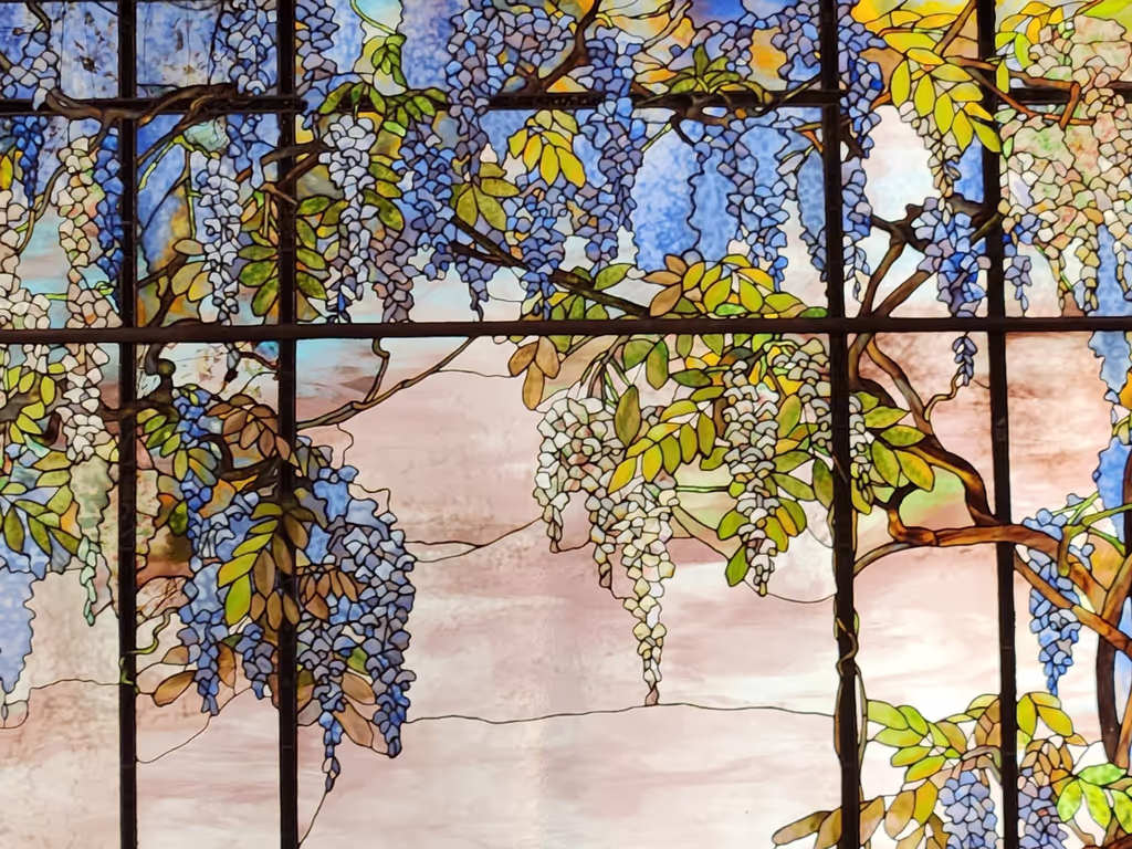 New York Private Tour - Grapevine Panel by  Louis C. Tiffany, American Wing