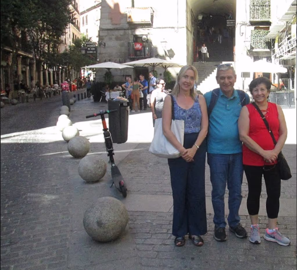Madrid Private Tour - At oldest Plaza Mayor entrance, the "knife makers" one, close to the oldest restaurant in the full world