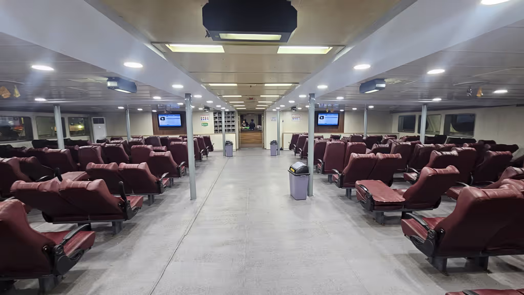 Jakarta Private Tour - inside the ferry which connect Java and Sumatra Is