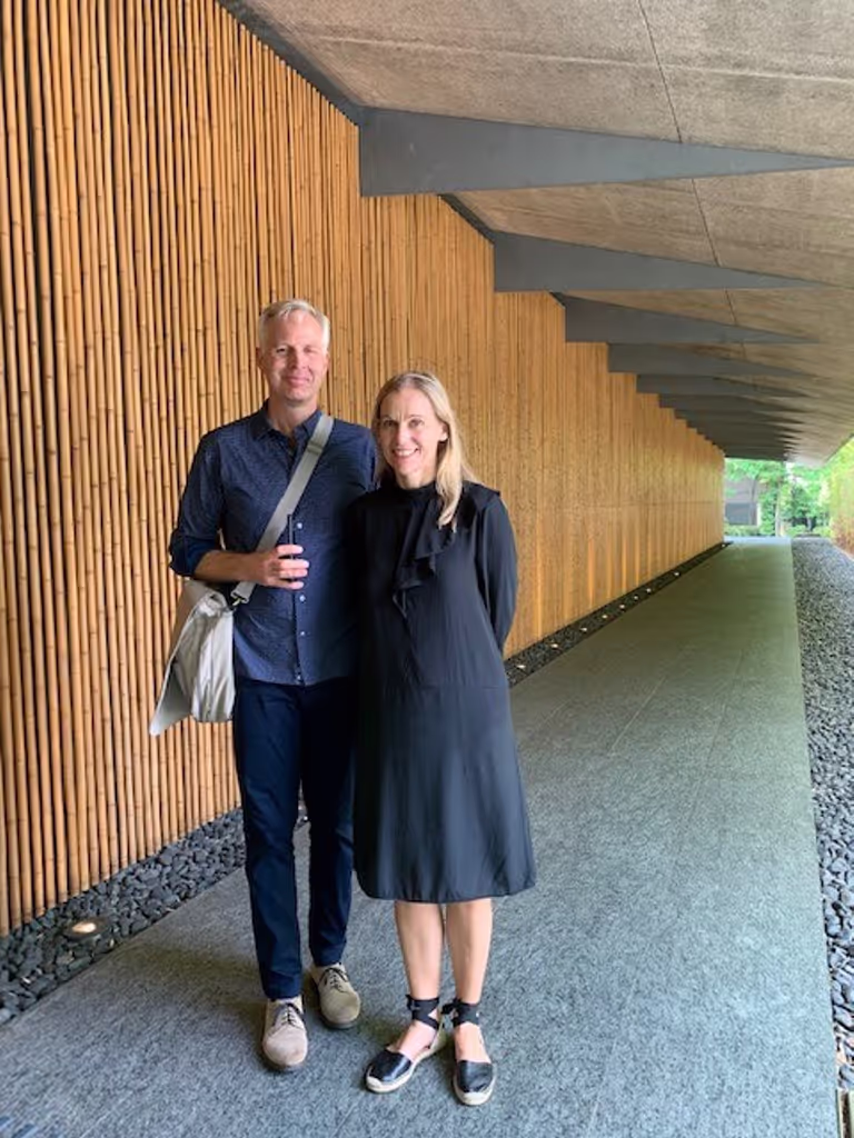 Tokyo Private Tour - An entrance of Nezu Museum & my clients from Australia