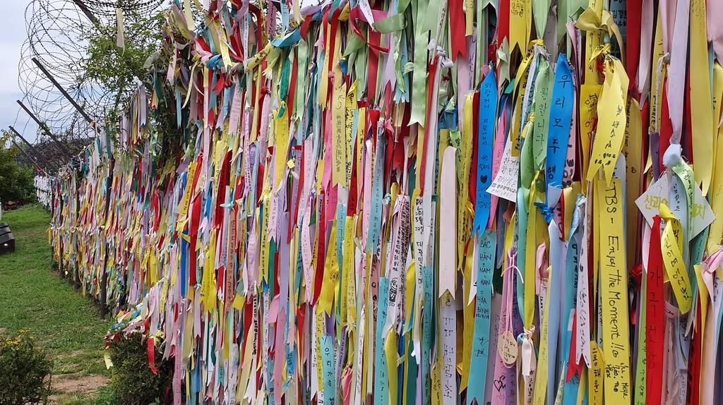 Seoul Private Tour - Imjingak peace park, Wisf ribbon on the wall, photo by Hans
