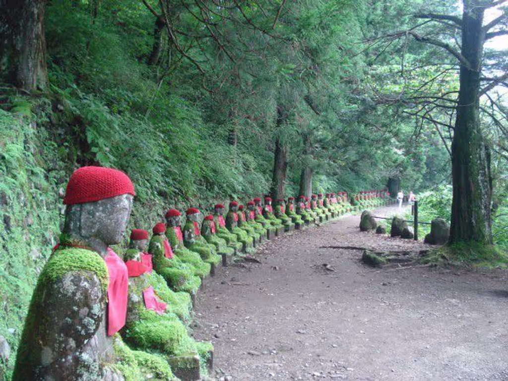 Nikko Private Tour - Kanmangafuchi Abbey.  Along Daiya river, you can enjoy walking among stone statues covered by moss.