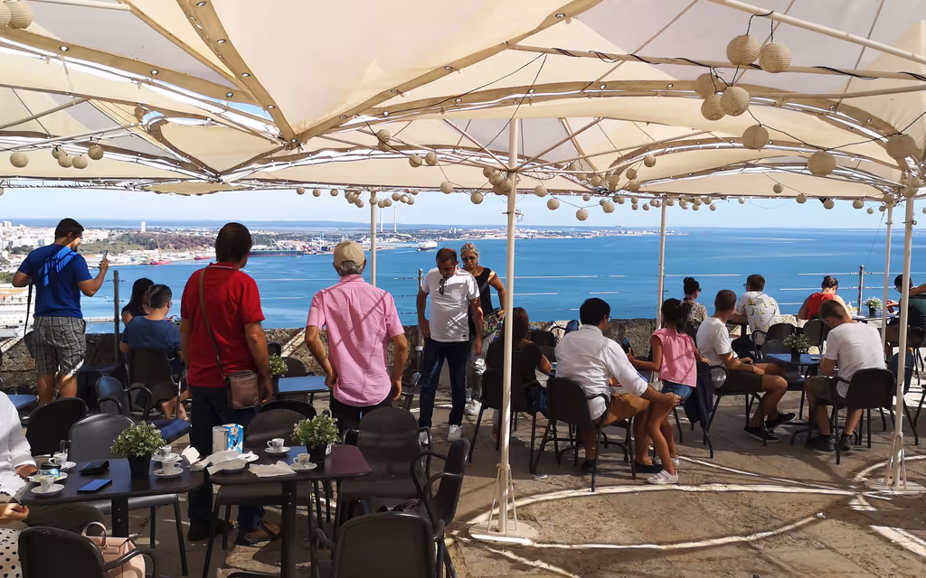 Lisbon Private Tour - Café terrace over the bay