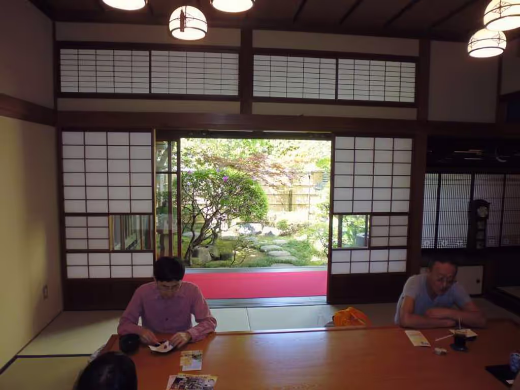 Tokyo Private Tour - Inside Yamamototei, you can enjoy drinking Japanese tea with sweets while seeing the cozy Japanese-style garden.