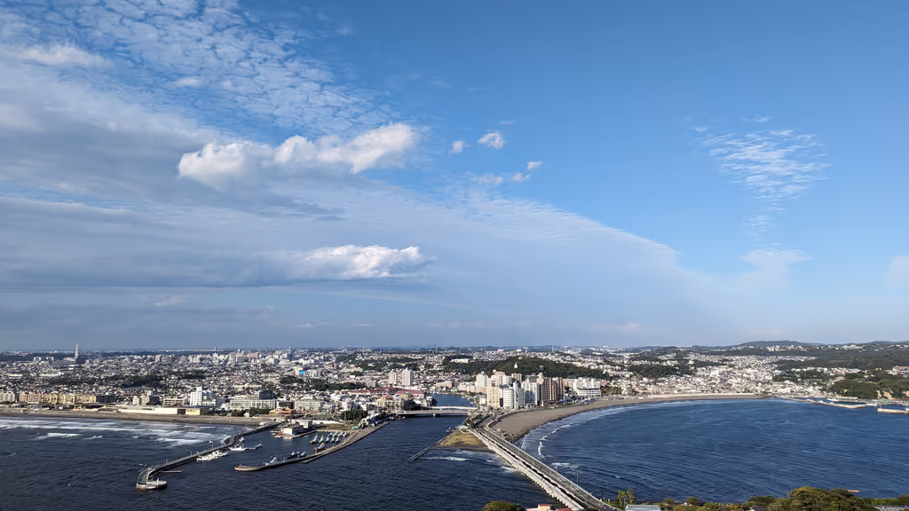 Kamakura Private Tour - A view of Kamakura’s coastline from Enoshima.