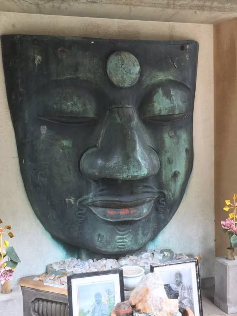Tokyo Private Tour - Only the part of face of a Buddhist image.  Buddhist image has been damaged by several disasters, consequently, the statue only retains its face.