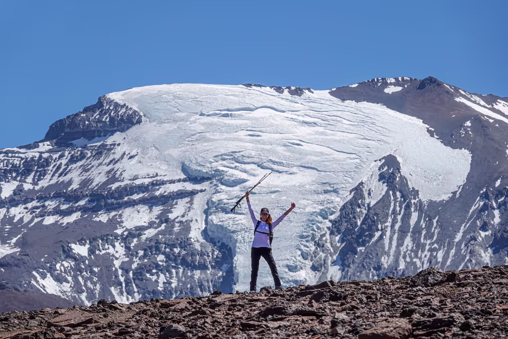 Santiago Private Tour - El Plomo Glacier as seen from trail