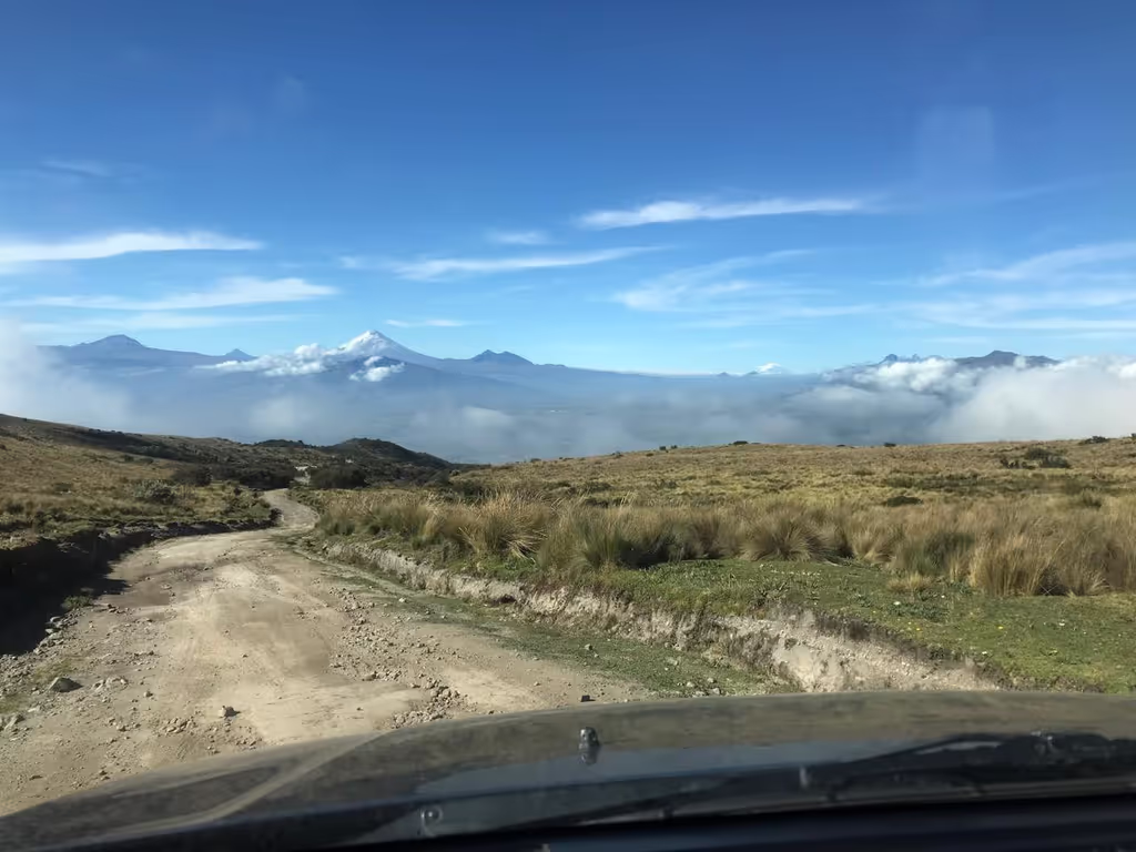 Quito Private Tour - view of Cotopaxi volcano from Pichincha path