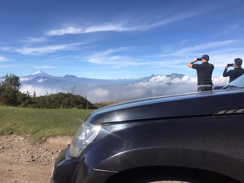 Quito Private Tour - view of Cotopaxi volcano from Pichincha path