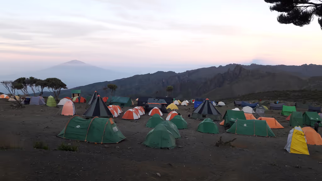 Kilimanjaro Private Tour - Tents near to the second Caves