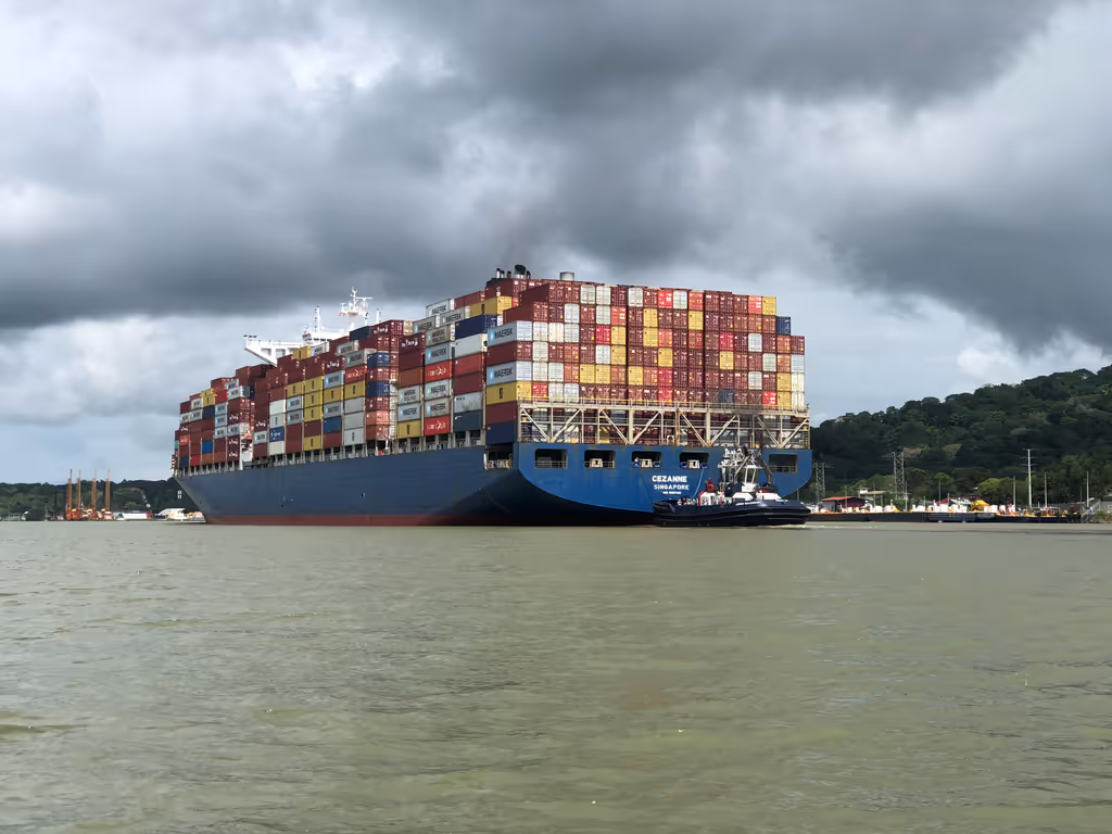 Panama City Private Tour - Container Ship sailing through Gatun Lake