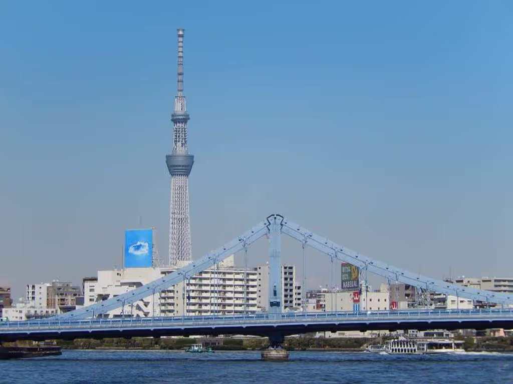 Tokyo Private Tour - The Tokyo Sky-Tree seen from the Sumida river