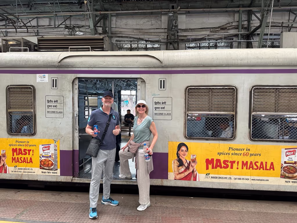 Mumbai Private Tour - Client having local train ride