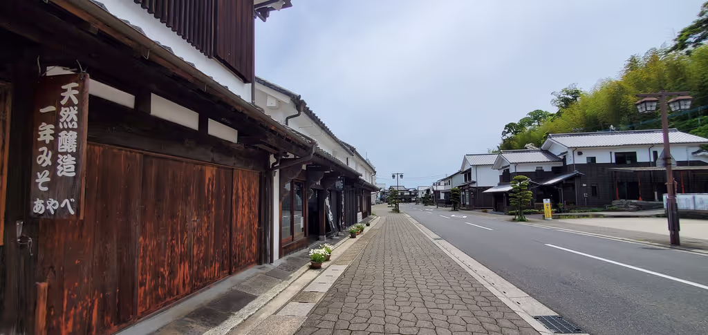 Oita Private Tour - Commercial street with castle town remnants