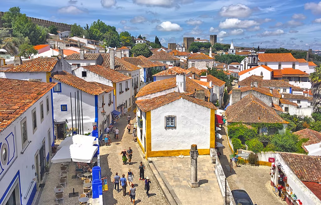 Lisbon Private Tour - Streets of Óbidos view from the castle walls
