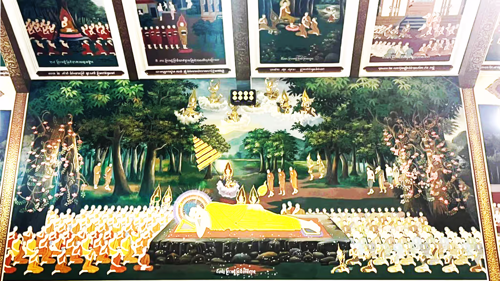 Phnom Penh Private Tour - Buddha Parinirvana Mural – Wat Botum