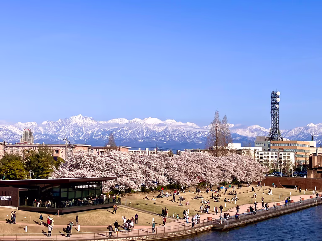 Toyama Private Tour - Beautiful Starbucks in Kansui Park