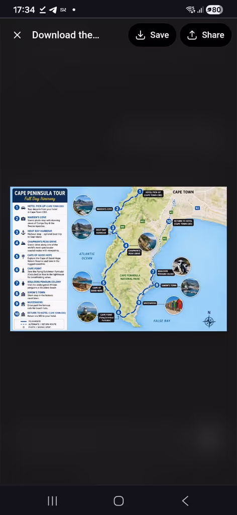 Cape Town Private Tour - Cape Peninsula tour Map overview