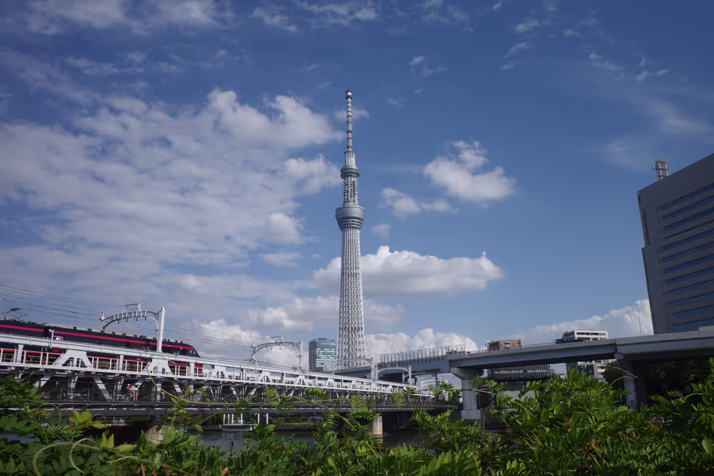 Tokyo Private Tour - Tokyo Sky tree From Sumida rive bank