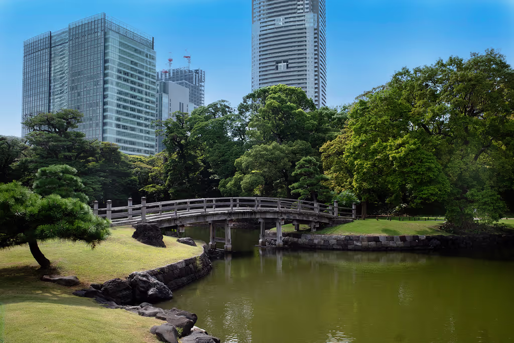 Tokyo Private Tour - Hamarikyu garden - wooden bridge