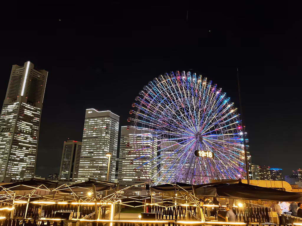 Yokohama Private Tour - Night view of Minato Mirai