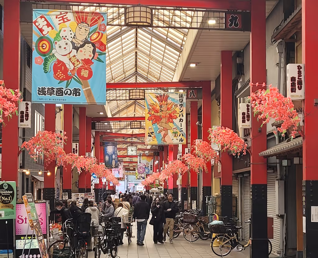 Tokyo Private Tour - One of many Asakusa Shopping Streets